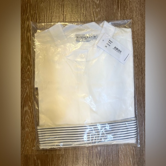 NWT Harshman Los Angeles White Button-Down Shirt Mariel Tunic 2X - Picture 2 of 2